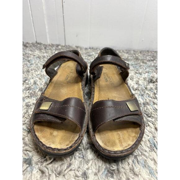 Naot Shoes Womens 40 9.5 Papaya Ankle Strap Open Toe Cutout Sandals Leather - Picture 6 of 10